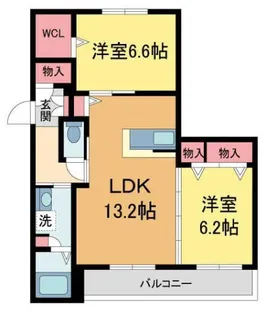 トレノーヴェ夙川【201号室】の間取り