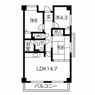 千里パノラマハイツII【1階】の間取り
