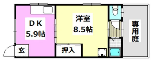 サニーハウス【102号室】の間取り