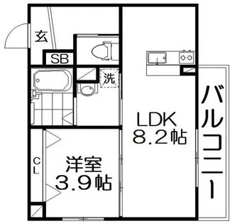 ソリティア光善寺【3階】の間取り