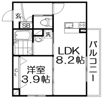 ソリティア光善寺【3階】の間取り