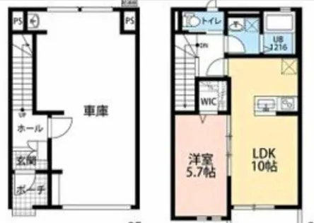 大阪府吹田市南金田2丁目【テラスハウス】の間取り