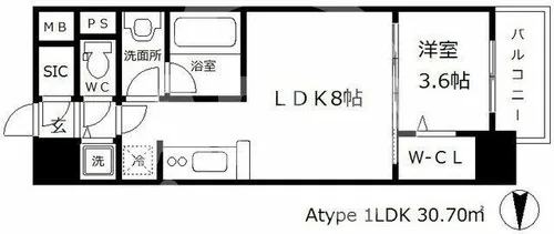 アーバネックス中崎町【8階】の間取り