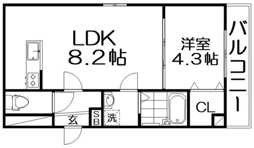 ソリティア光善寺【2階】の間取り