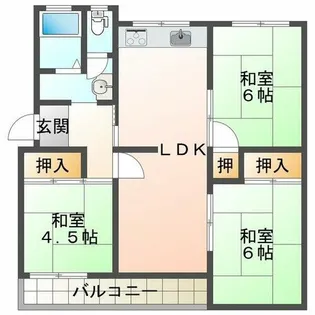 高倉台4団地15号棟【3階】の間取り
