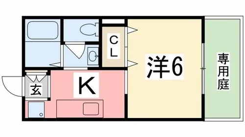 石原ハイツⅡ【101号室】の間取り
