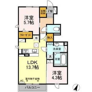 アクシス【1階】の間取り