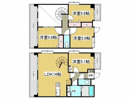 J-スクエア【11階】の間取り