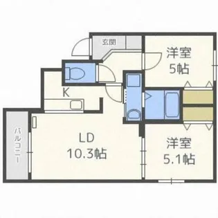 アドラブール麻生【2階】の間取り