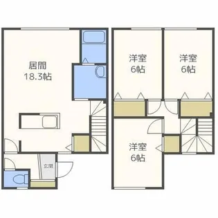 ビッグブリッヂ新川西Ⅲ【102号室】の間取り