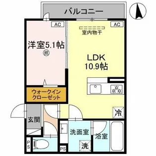 brilant【201号室】の間取り