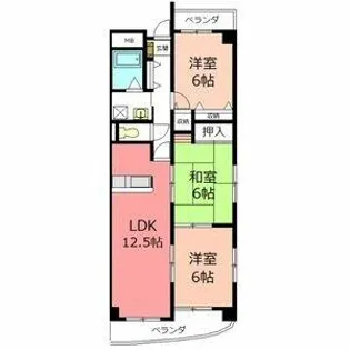 ハイフラッツ213【2階】の間取り