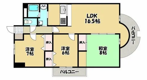 ダイヤモンドパレス【3階】の間取り