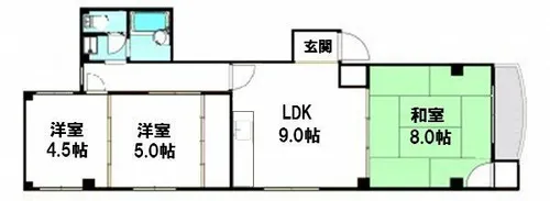 ライフ遠里小野【3階】の間取り