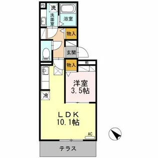 ピースガーデン 東新町【102号室】の間取り