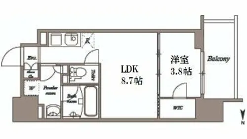 エル・セレーノ天満橋【9階】の間取り