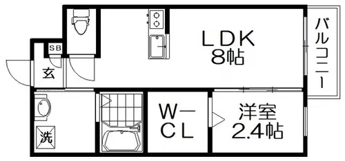 リアコート枚方御殿山NORTH【2階】の間取り