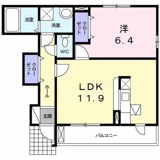 ラフレシール三日市Ⅲ【1階】の間取り