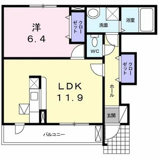 ラフレシール三日市Ⅲ【1階】の間取り