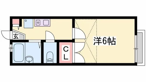 OA FLAT御立中【1階】の間取り