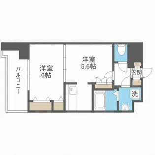 1DKの間取り画像