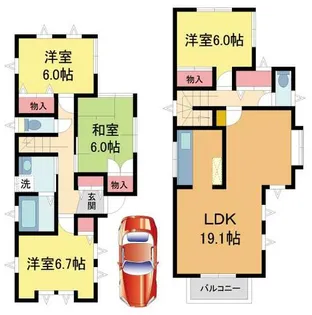 兵庫県西宮市南昭和町【一戸建】の間取り