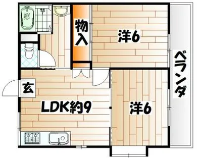 東門司ハイツ【201号室】の間取り