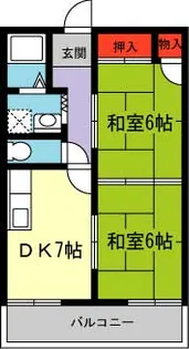 コーポ鼓ヶ滝A・B棟【2階】の間取り