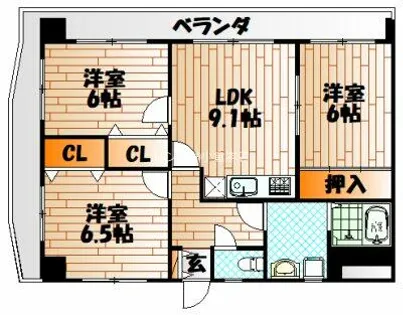 ベルメゾン別院【3階】の間取り