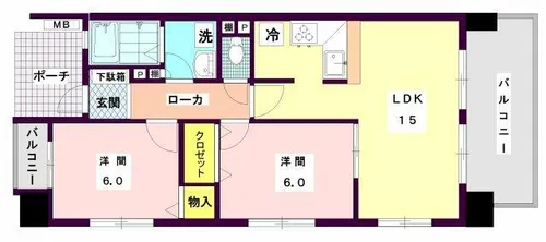 アヴァンセーヌ西新【601号室】の間取り