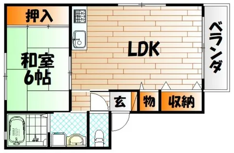 フラーリッシュ若園A棟【102号室】の間取り
