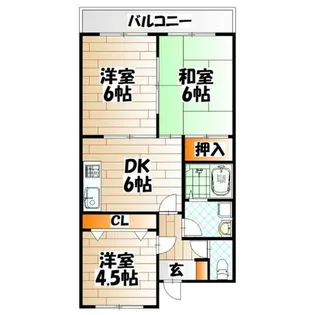 パークハイツ足立【1階】の間取り