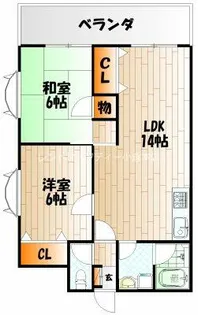足立さくらハイツ【403号室】の間取り