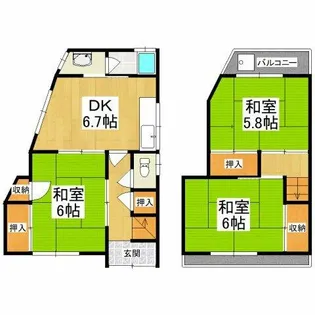 大阪府堺市東区丈六【一戸建】の間取り