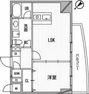 インボイス難波南レジデンス【8階】の間取り