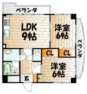 プラージュ門司港【6階】の間取り