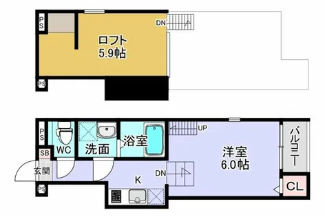 ハーモニーテラス墨江【205号室】の間取り