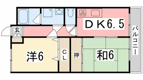 コーポナカノ【201号室】の間取り