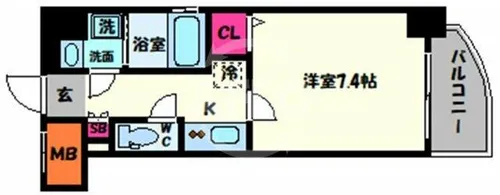 ミラージュパレス上本町【9階】の間取り