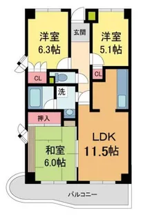 フォルテ上甲子園【5階】の間取り