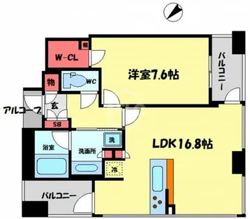ジオグランデ梅田【7階】の間取り