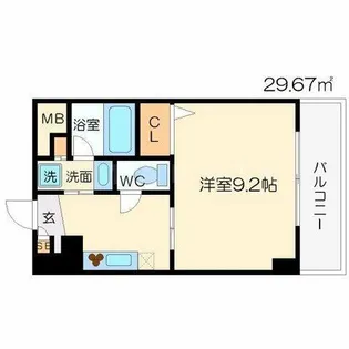 カルムクレール2.5.8【7階】の間取り