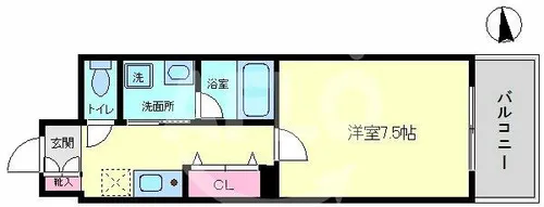 ヴォルベール中崎【5階】の間取り