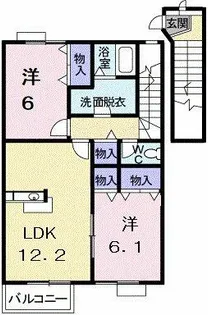 ローズ・アヴェニュー Ⅱ【2階】の間取り