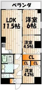 ホワイトパレス黄金5番館【201号室】の間取り