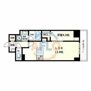 サンエール南堀江【9階】の間取り