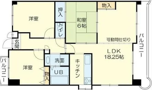 ロイヤルコーポ姫路北条【301号室】の間取り