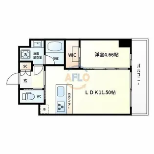 プレジオ恵美須【12階】の間取り