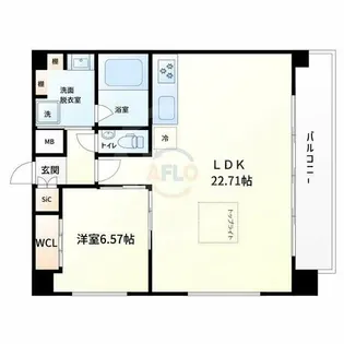 プレジオ難波【15階】の間取り