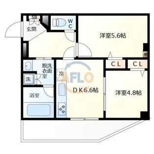 ヴェヌスタ西田辺【4階】の間取り